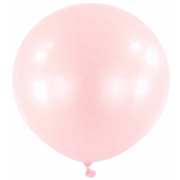 24 Inch Macaron Pink Rose Latex Balloons, 4 Pack