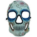 Blue Floral Print Day of the Dead Full-Face Mask