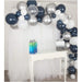 10-Foot DIY Navy Blue and Silver Balloon Arch and Garland Kit with Silver Confetti Balloons