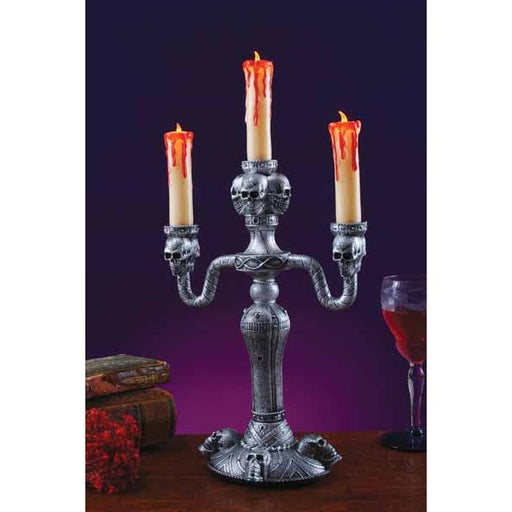 Candélabre lumineux de 14 pouces avec flammes LED