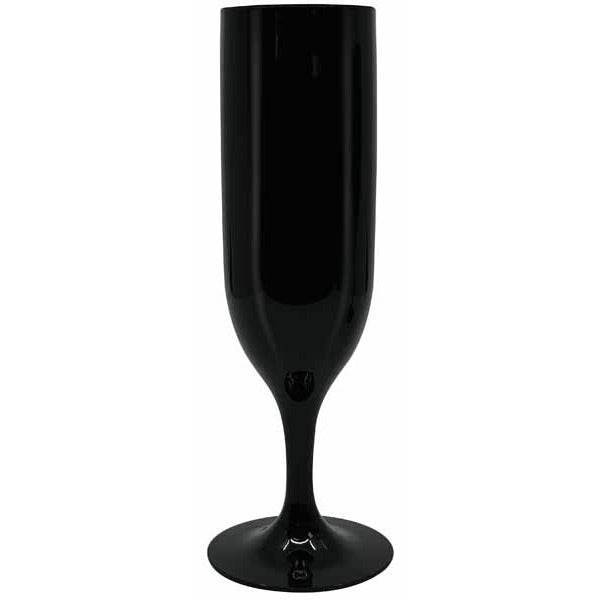 Black Reusable Champagne Glasses, 2 Pack