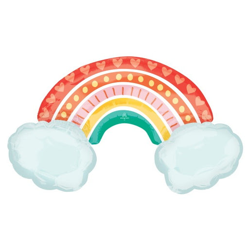 Retro Rainbow Shaped Foil Balloon, 37 Inch