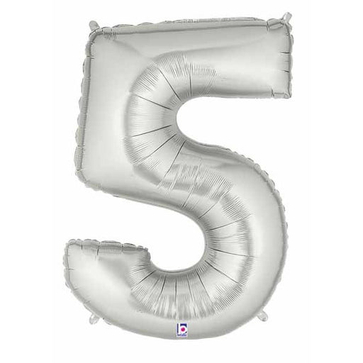 Meg aloon Silver Number 5 Balloon, 34 Inch