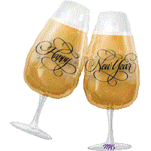 Happy New Year Toasting Glasses 30 Inch Foil Balloon