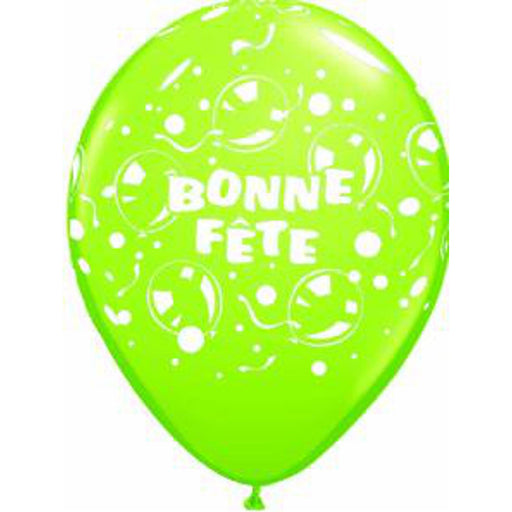 11" Bonne Fete Lime Green Party Balloons (50 Count)