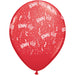 11" Red Bonne Fete Balloons (50/Bag)