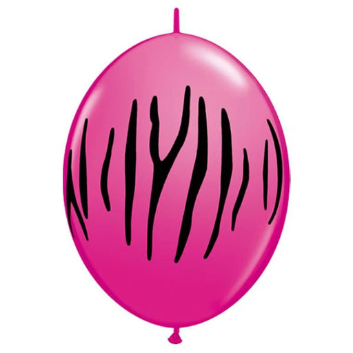 Qualatex QuickLink 12" Zebra Stripes Wild Berry Balloons (50/Pk)