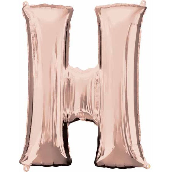 Rose Gold Letter H Balloon, 16 Inch