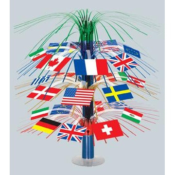 International Flag Cascade Centerpiece, 18 Inches