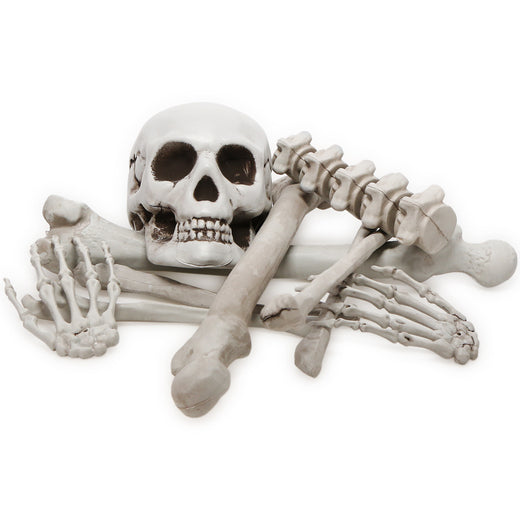 Bag of Skeleton Bones for Halloween Decorations - 10 Piece Set