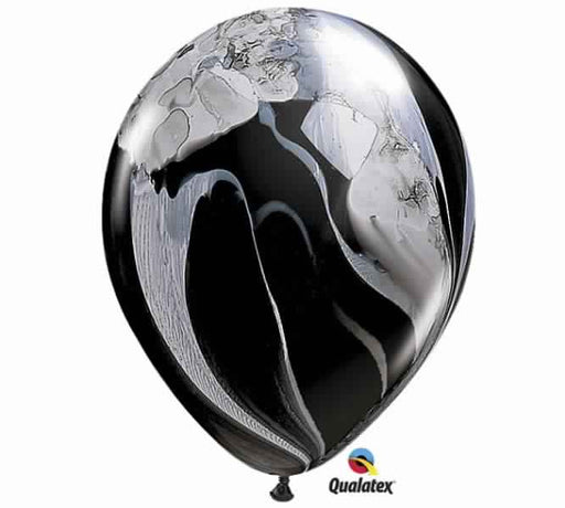 Qualatex Black & White Superagate 11" Latex Balloons (100/Pk)
