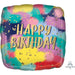 Painted Birthday Colours 18" Square Foil Balloon