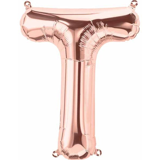 16 Inch Rose Gold Letter T Balloon