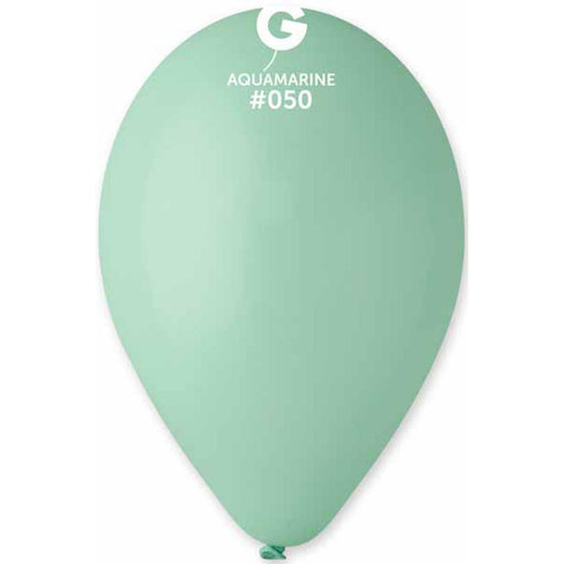 12" Aquamarine Latex Balloons - 50 Count Bag.