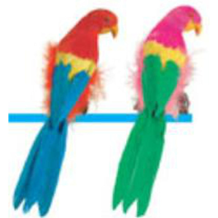 12" Colorful Feathered Parrot Decoration (1/Pkg)