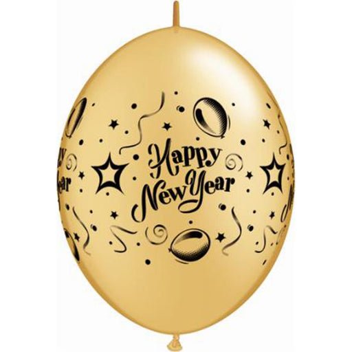 12" Gold Qlink Balloons - Pack Of 50 For New Year'S Party