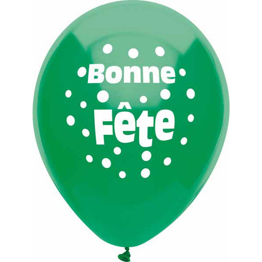 Funsational 12" Bonne Fete Birthday Latex Balloons (8/Pk)