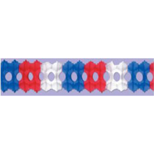 "12' Red/White/Blue Arcade Garland - Perfect For Parties And Celebrations"