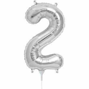 16 Inch Silver Number 2 Balloon