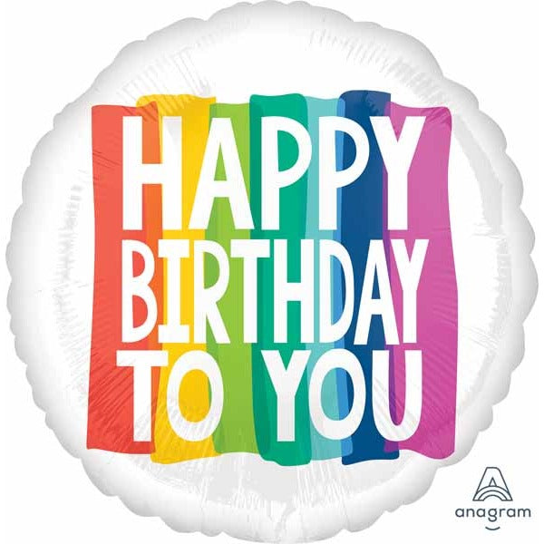 Rainbow Wishes Happy Birthday Jumbo Round Foil Balloon