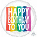 Rainbow Wishes Happy Birthday Jumbo Round Foil Balloon