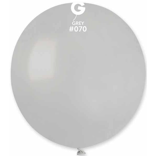 Gemar 19" Standard Grey #070 Latex Balloons, 25 Count
