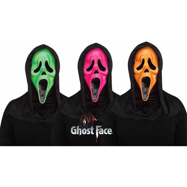 Fluorescent Orange Ghost Face Mask
