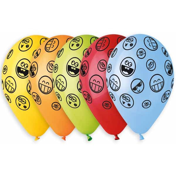 Gemar 13-Inch Crazy Faces Latex Balloons, 50 Count