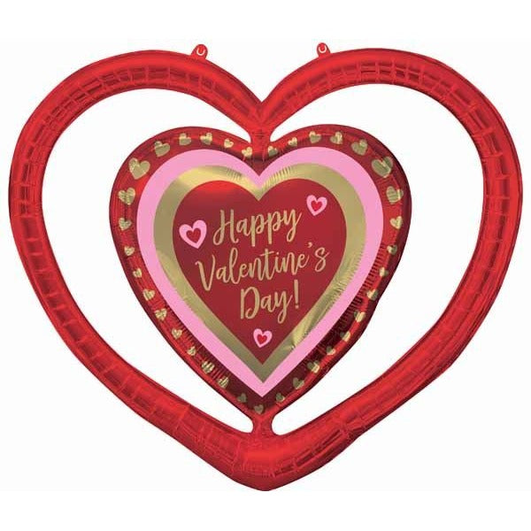 Golden Open Heart Valentine's Day Foil Balloon, 36 Inch