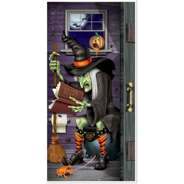 Witch Restroom Halloween Door Cover, 30" x 62"
