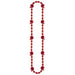 Red Football Bead Necklace, 36 Inches