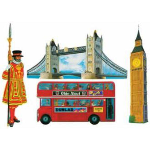 "16" British Cutouts 4/Pkg - Iconic British Symbols Decoration Set"