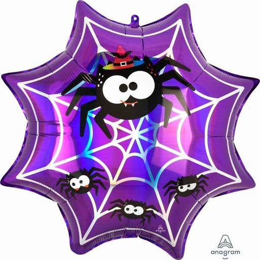 Iridescent Spiderweb Foil Balloon, 22 Inch