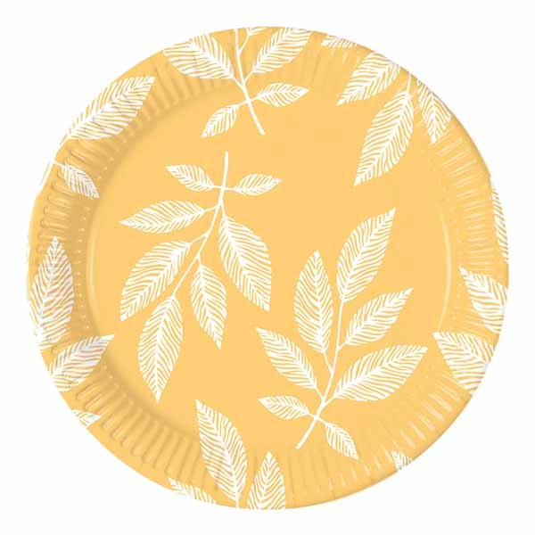 Orange Leaves 9-Inch Paper Plates, 8-Pack