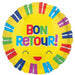 Bon Retour Stripes 18" Round Foil Balloon