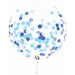 17" Blue Confetti Balloon Set With Ribbon - Pack Of 3"