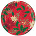 Holly & Poinsettia 9-Inch Paper Plates, 8 Pack