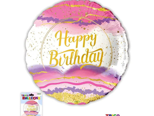 Birthday Party Balloons - 18" Happy Birthday Mylar Balloon (5/pk)