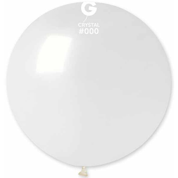 Gemar 31" Crystal Clear #000 Latex Balloon, 1 Count
