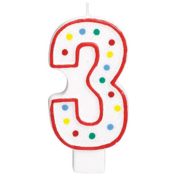 5-Inch Number 3 Birthday Candle
