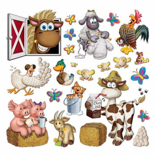 Accessoires de fête sur le thème de la ferme, lot de 23