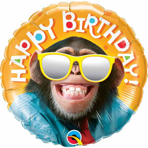 18" Birthday Smilin' Chimp With Round Package