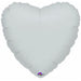 18" Heart Flat Metallic Silver Balloon With S15 Valve