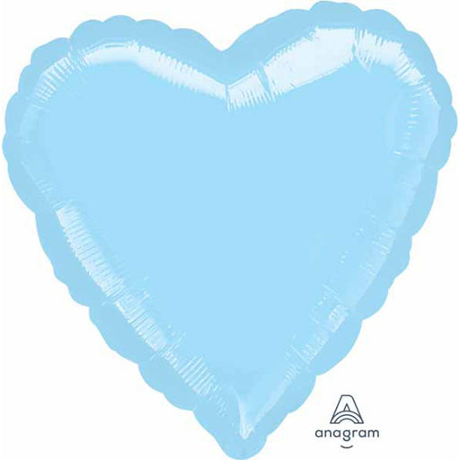 "18" Heart Pearl Pastel Blue Balloon Package With S15 Tank"