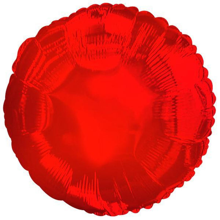 18" Red Round Foil Balloon