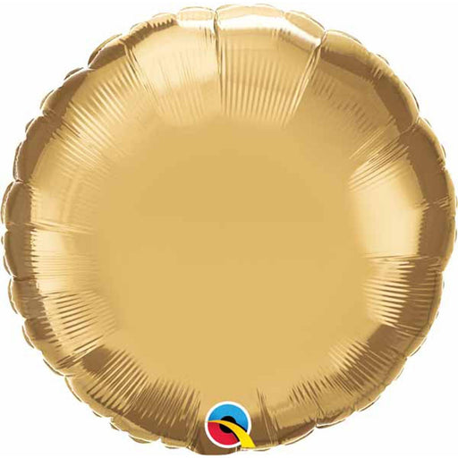 18" Round Chrome Gold Mylar Balloon.