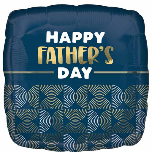 Happy Fathers Day Ribbed Lines Square 18" Foil Balloon (5/Pk)