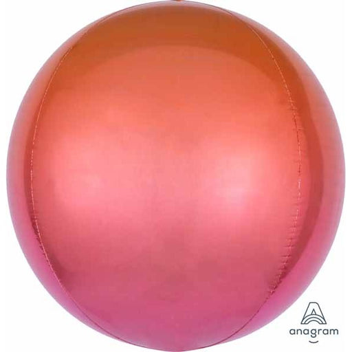 Red & Orange Ombre Orbz Foil Balloon, 16 Inch
