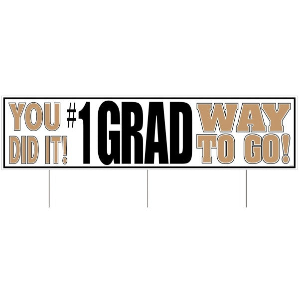 Jumbo Plastic Graduation Banner, 47 x 11.75 Inches