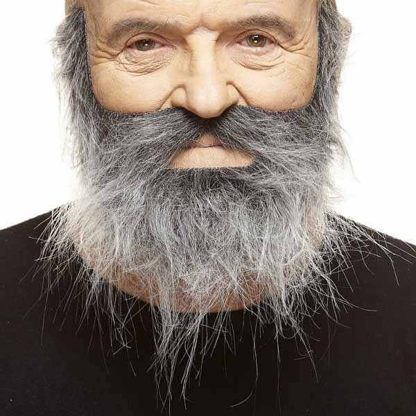 Black and Grey Costume Moustache and Beard Set
